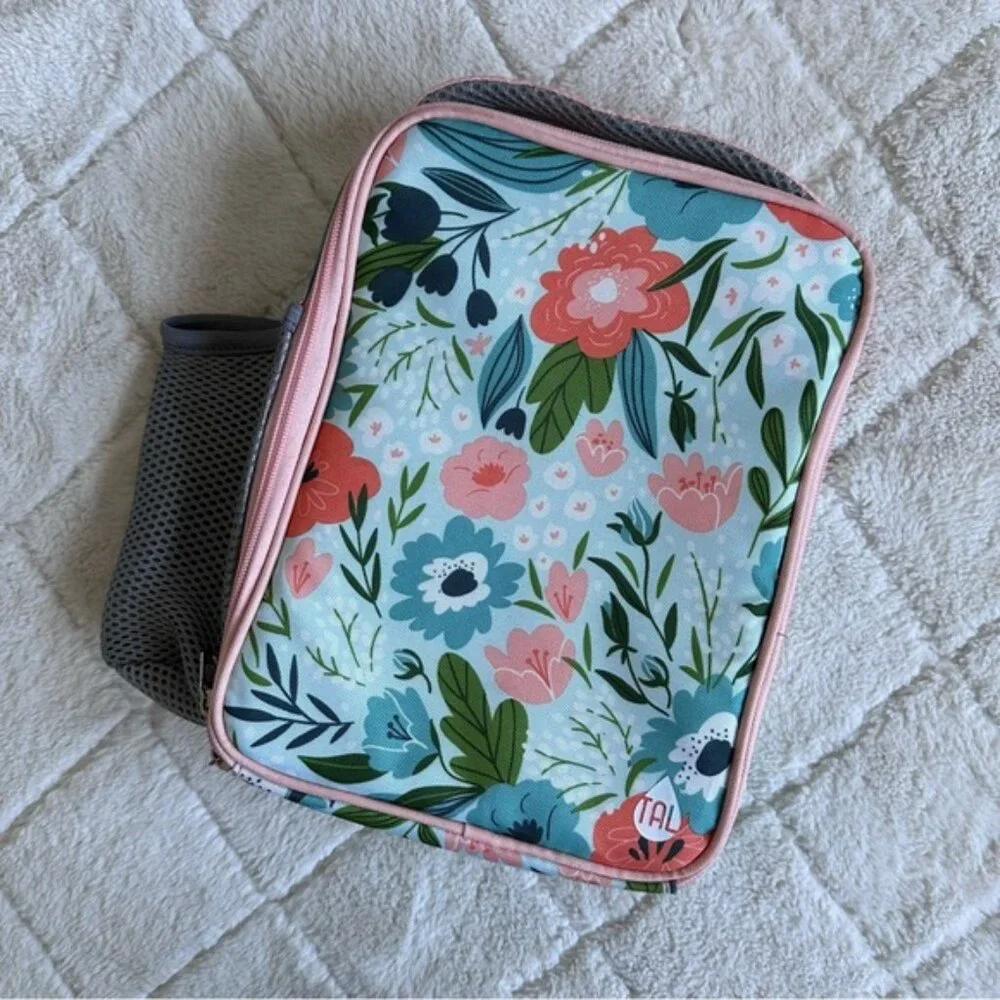 Tal | Blue & Coral Insulated Lunch Box with Hydration Pocket | Kids Lunchbag